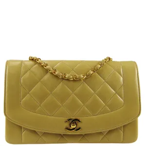 Chanel * 1991-1994 Beige Lambskin Medium Diana Shoulder Bag