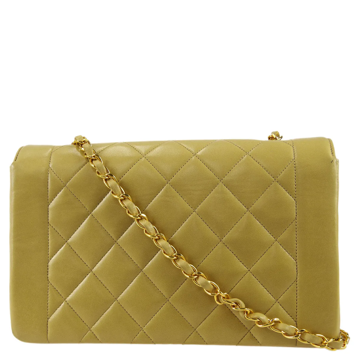 Chanel * 1991-1994 Beige Lambskin Medium Diana Shoulder Bag