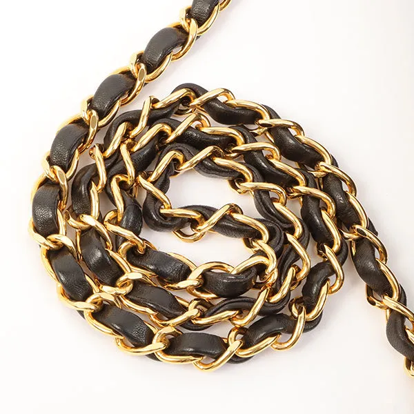 Chanel Around 1997 Made Cc Mark Plate Chain Bag Black
