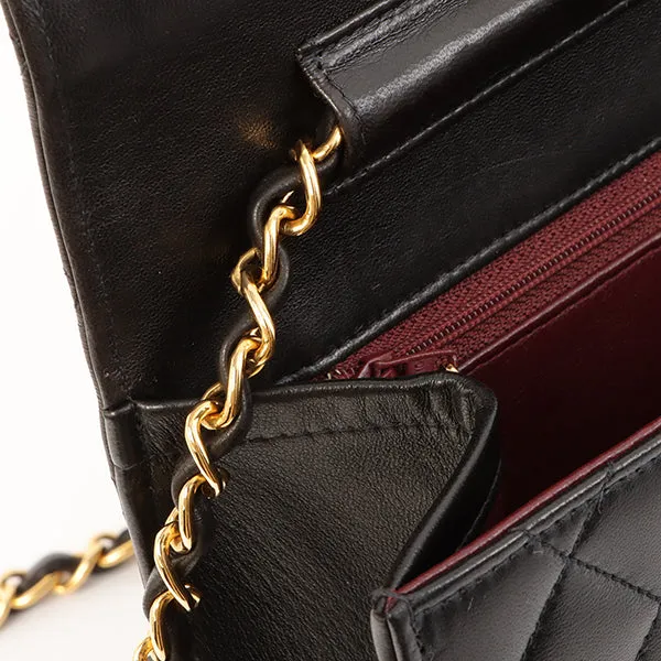 Chanel Around 1997 Made Cc Mark Plate Chain Bag Black