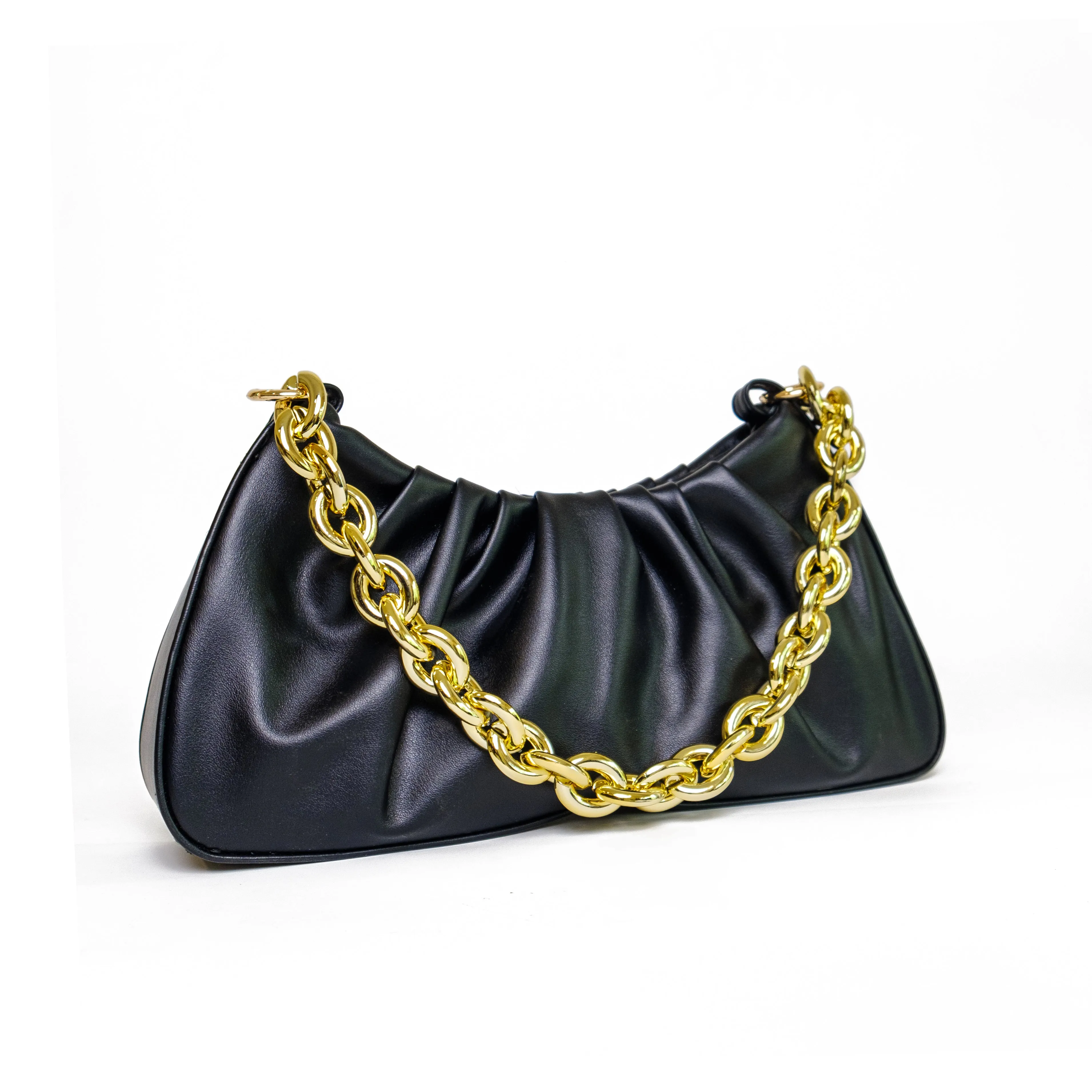 Chokore Cloud Bag with Golden Chain (Black)