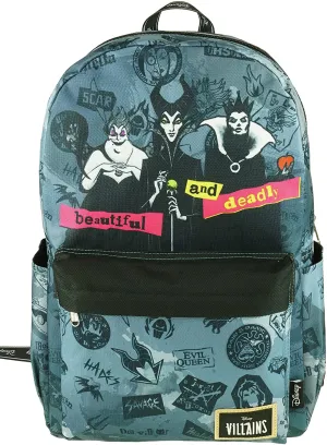 Classic Disney Villains Backpack with Laptop Compartment for School, Travel, and Work (Villains)