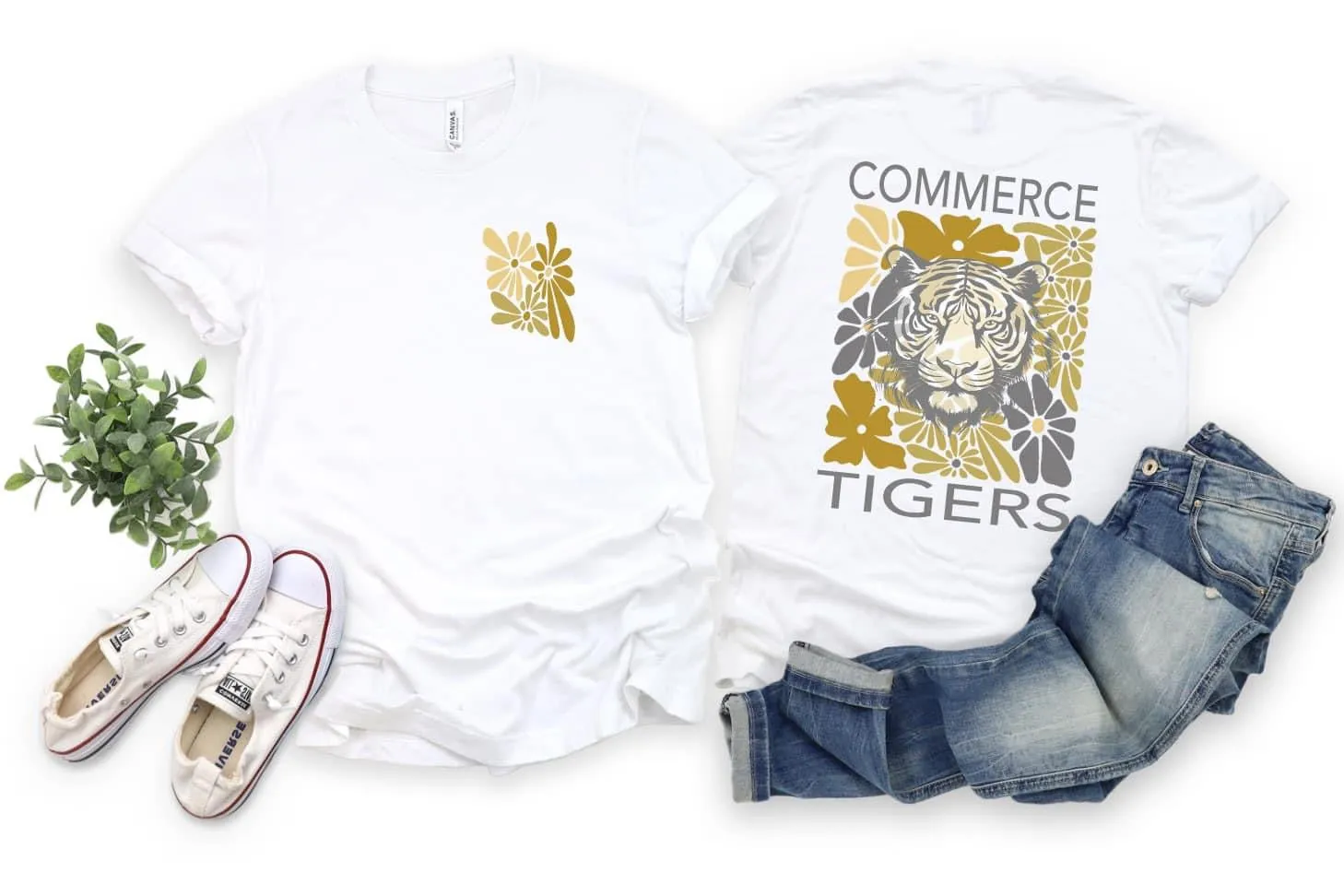 Commerce Boho Flower Mascot Tee