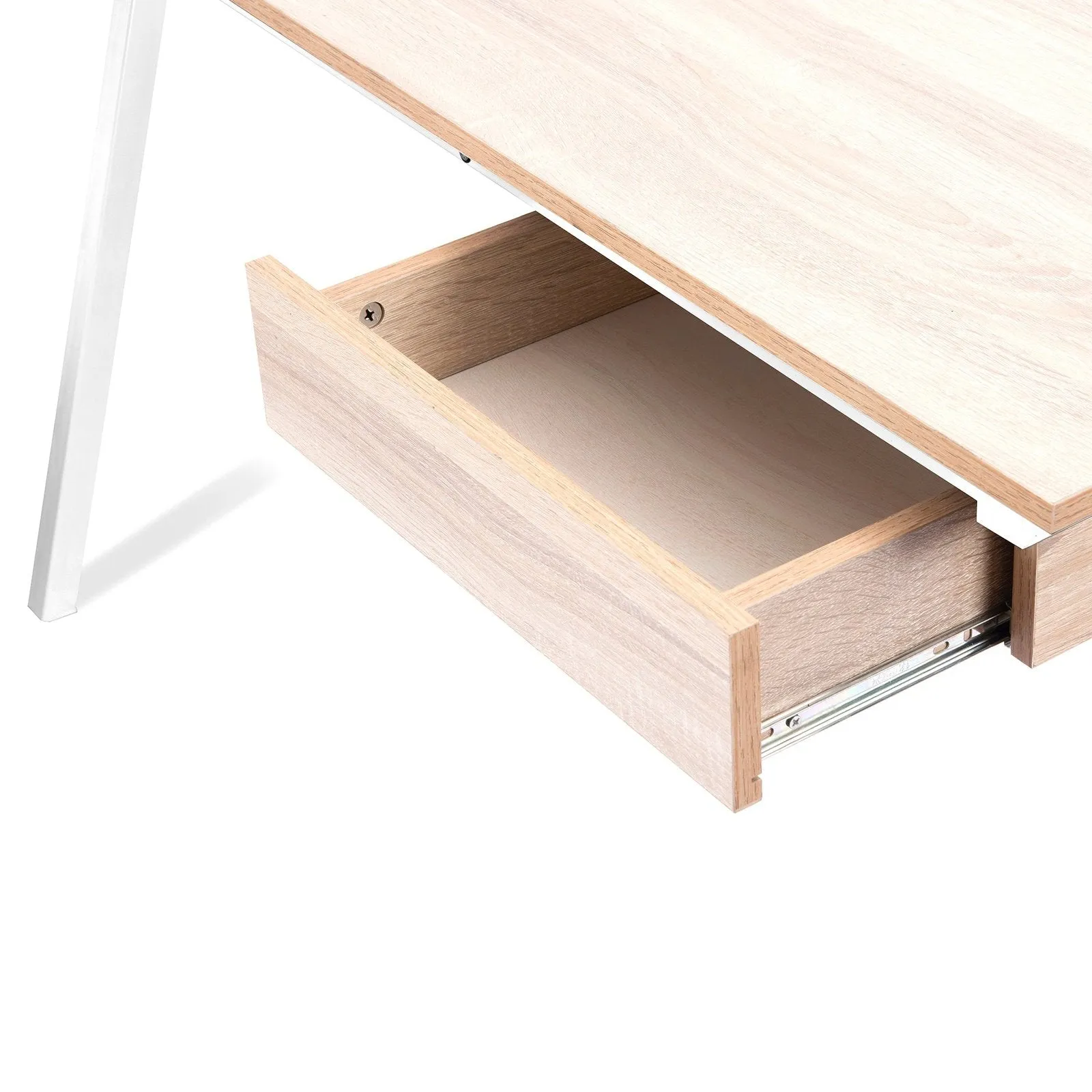Compact Workstation with Suspended Underdesk Drawer