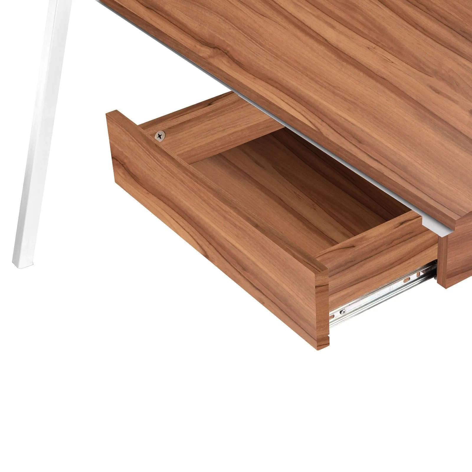 Compact Workstation with Suspended Underdesk Drawer