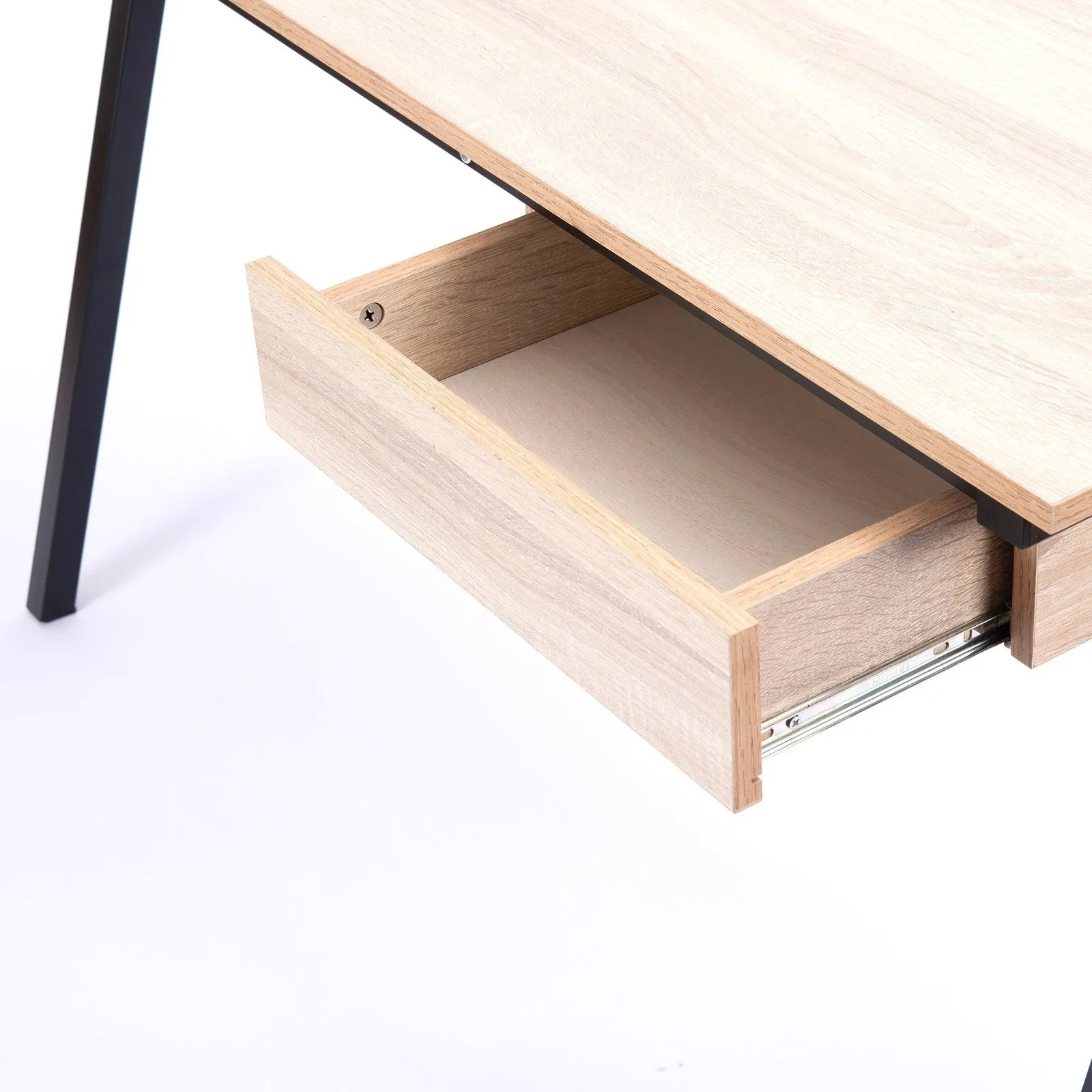 Compact Workstation with Suspended Underdesk Drawer