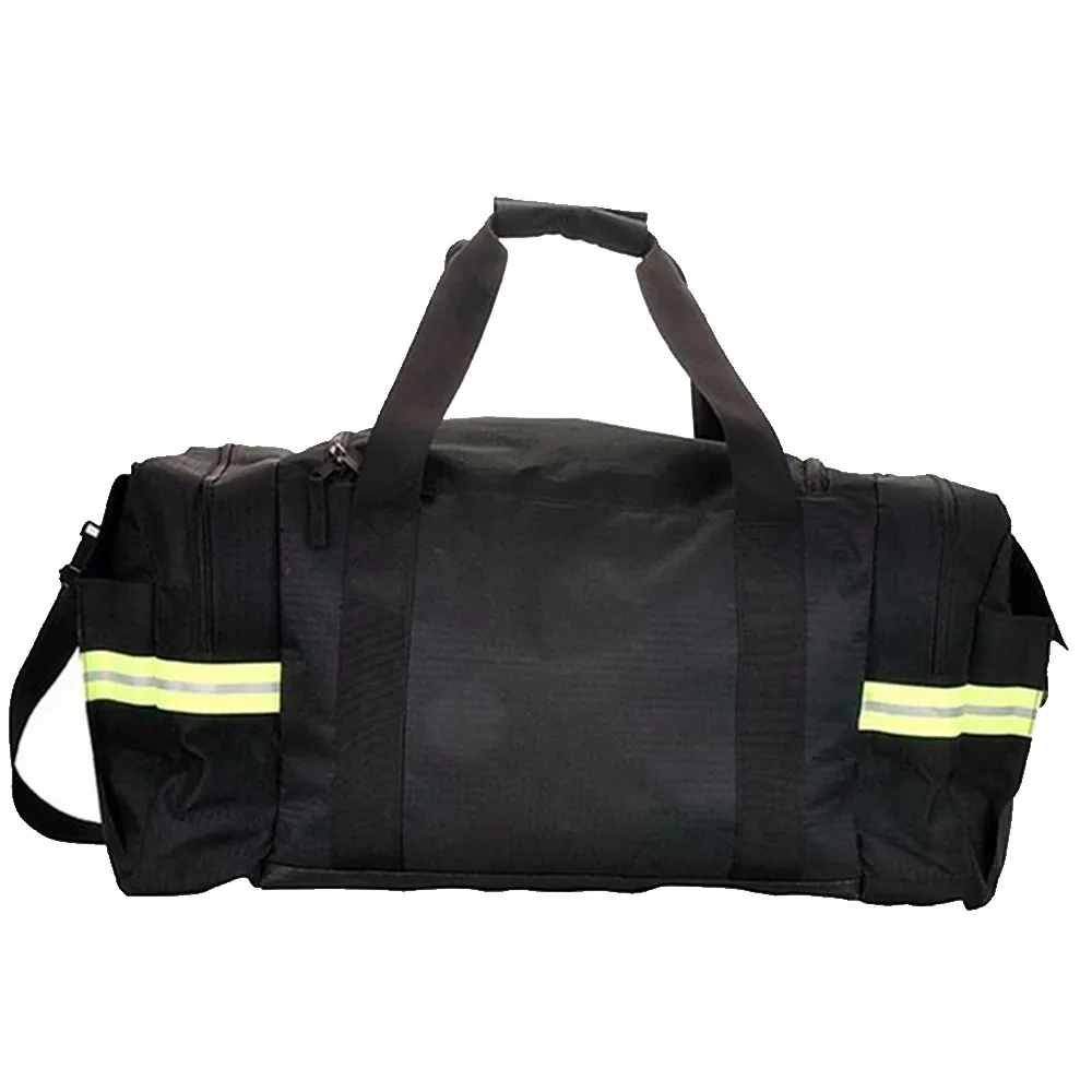 Customized Black Fire Station Duffel Bag with Crossed Axes Embroidery