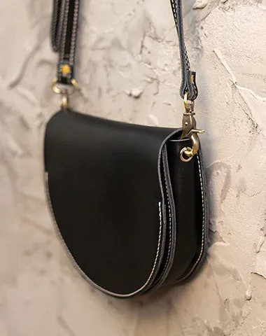 Cute Beige LEATHER Saddle SHOULDER Bag WOMEN Small Saddle Crossbody Purse FOR WOMEN
