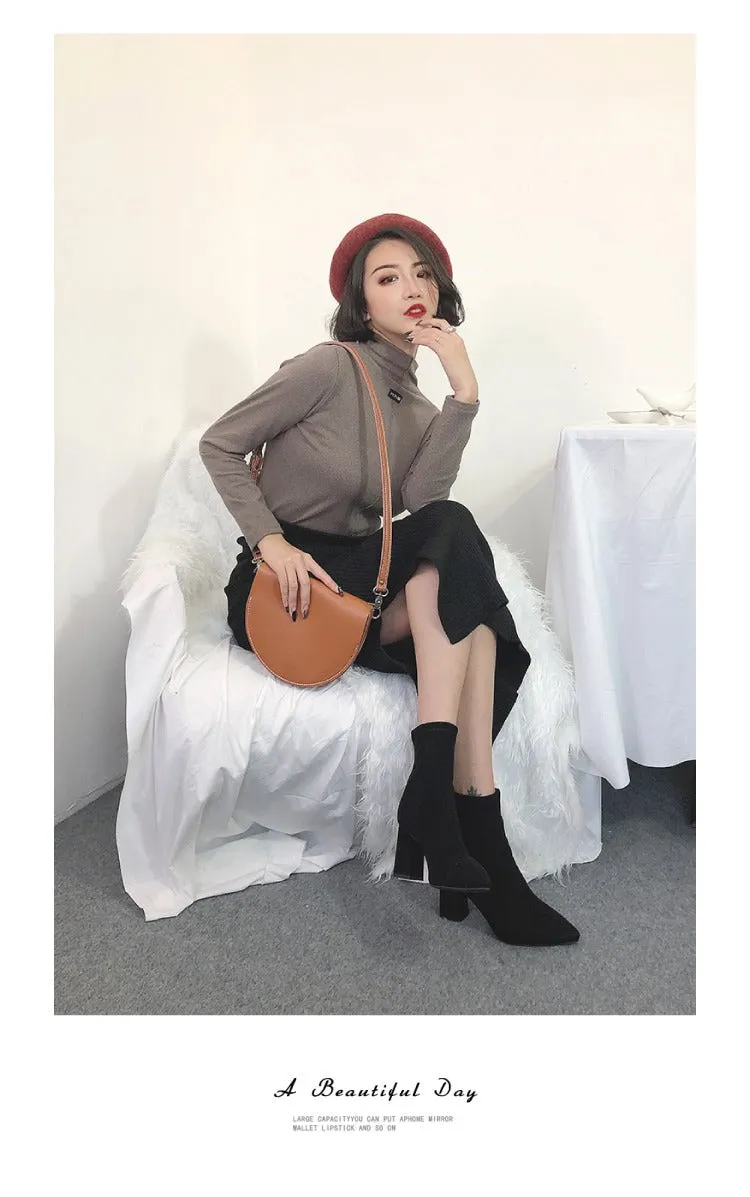 Cute Beige LEATHER Saddle SHOULDER Bag WOMEN Small Saddle Crossbody Purse FOR WOMEN