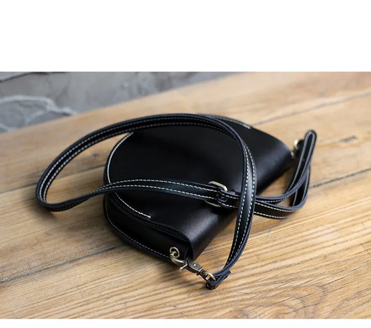 Cute Beige LEATHER Saddle SHOULDER Bag WOMEN Small Saddle Crossbody Purse FOR WOMEN