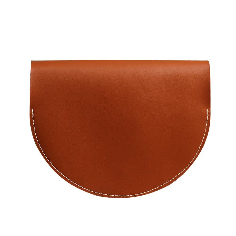 Cute Beige LEATHER Saddle SHOULDER Bag WOMEN Small Saddle Crossbody Purse FOR WOMEN