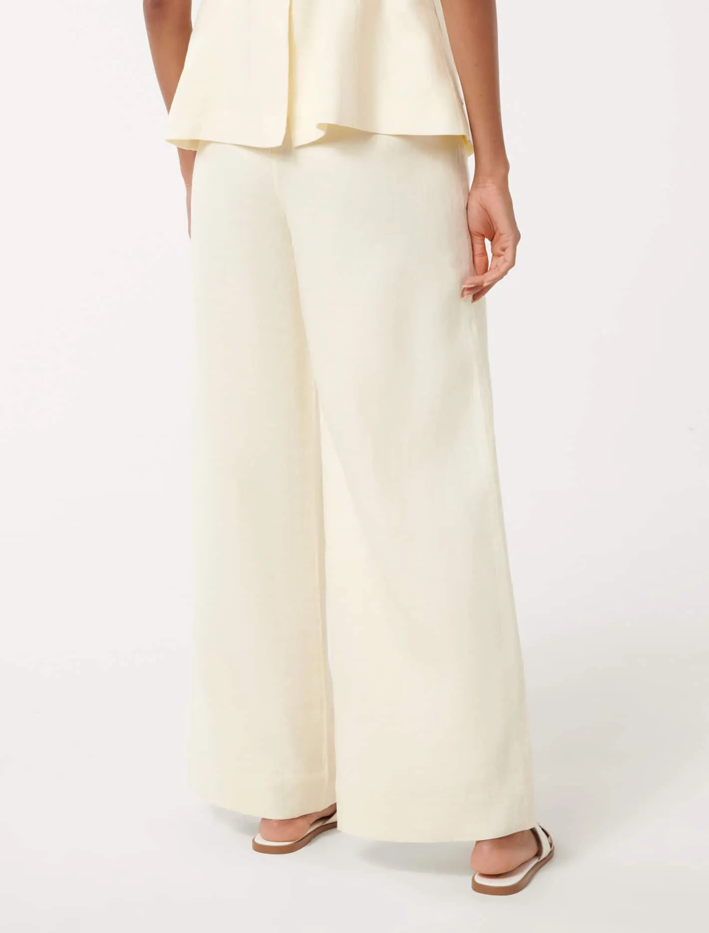 Cynthia Petite Linen Wide Leg Pants