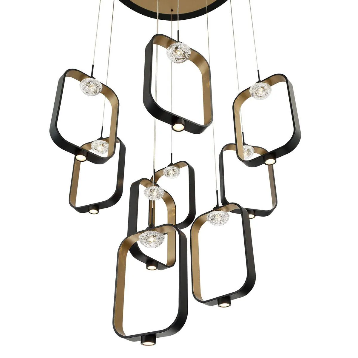 Dagmar 33 in. 9 Lights LED Chandelier Black finish