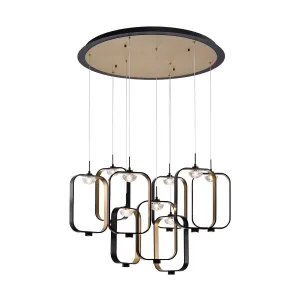 Dagmar 33 in. 9 Lights LED Chandelier Black finish