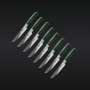 Damascus Steel Steak Knife Set, 8pc