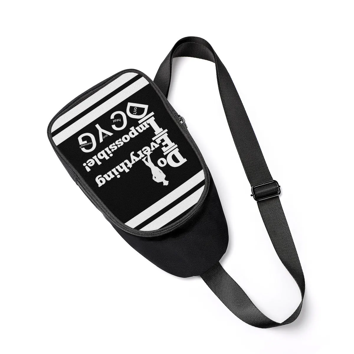 DEI ,DCYG White logo ,Stripes & Black Chest Bag