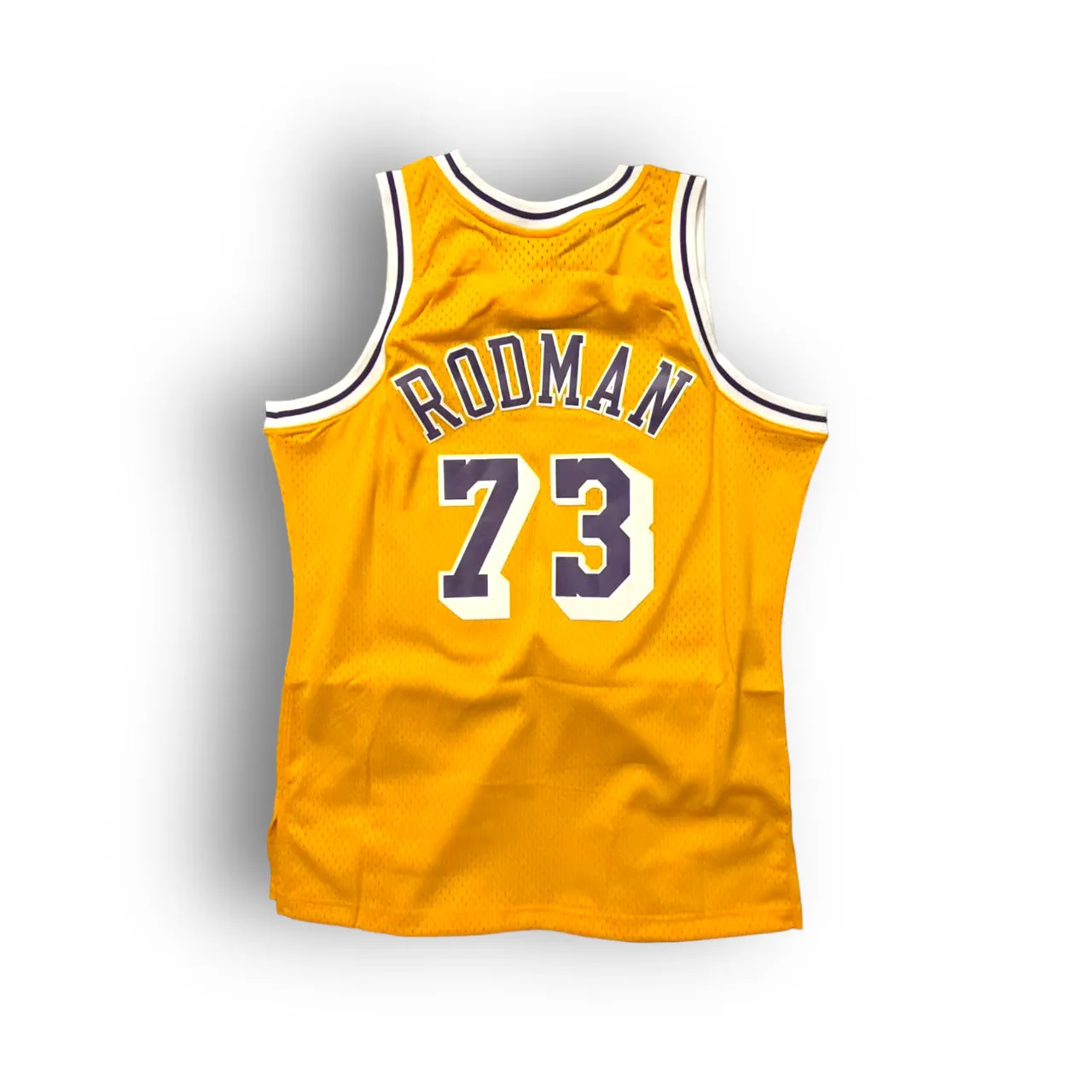 Dennis Rodman Los Angeles Lakers 1998-1999 Hardwood Classic Home Mitchell & Ness Swingman Jersey - Yellow