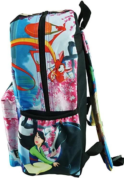 Disney Princess Mulan Deluxe Oversize Print Large 16" Backpack with Laptop Compartment