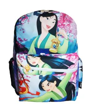 Disney Princess Mulan Deluxe Oversize Print Large 16" Backpack with Laptop Compartment