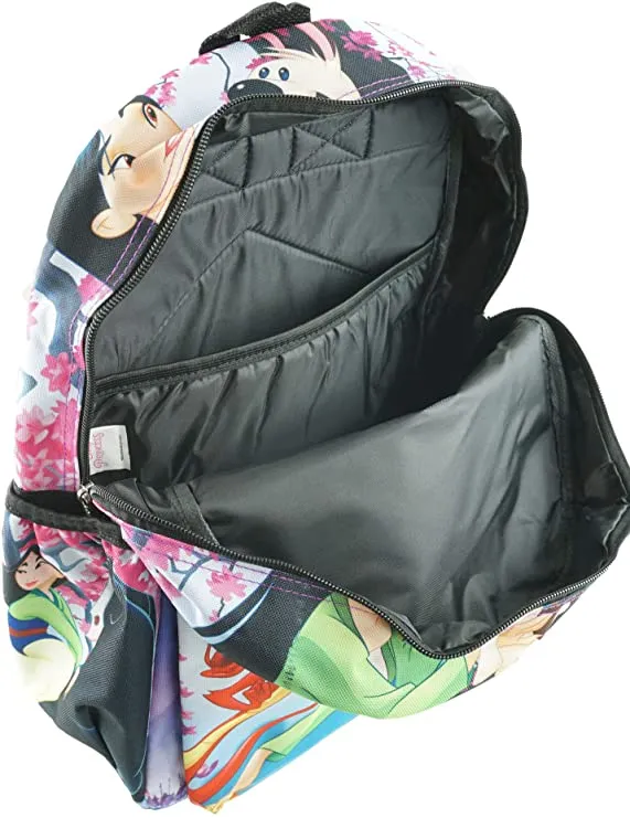 Disney Princess Mulan Deluxe Oversize Print Large 16" Backpack with Laptop Compartment