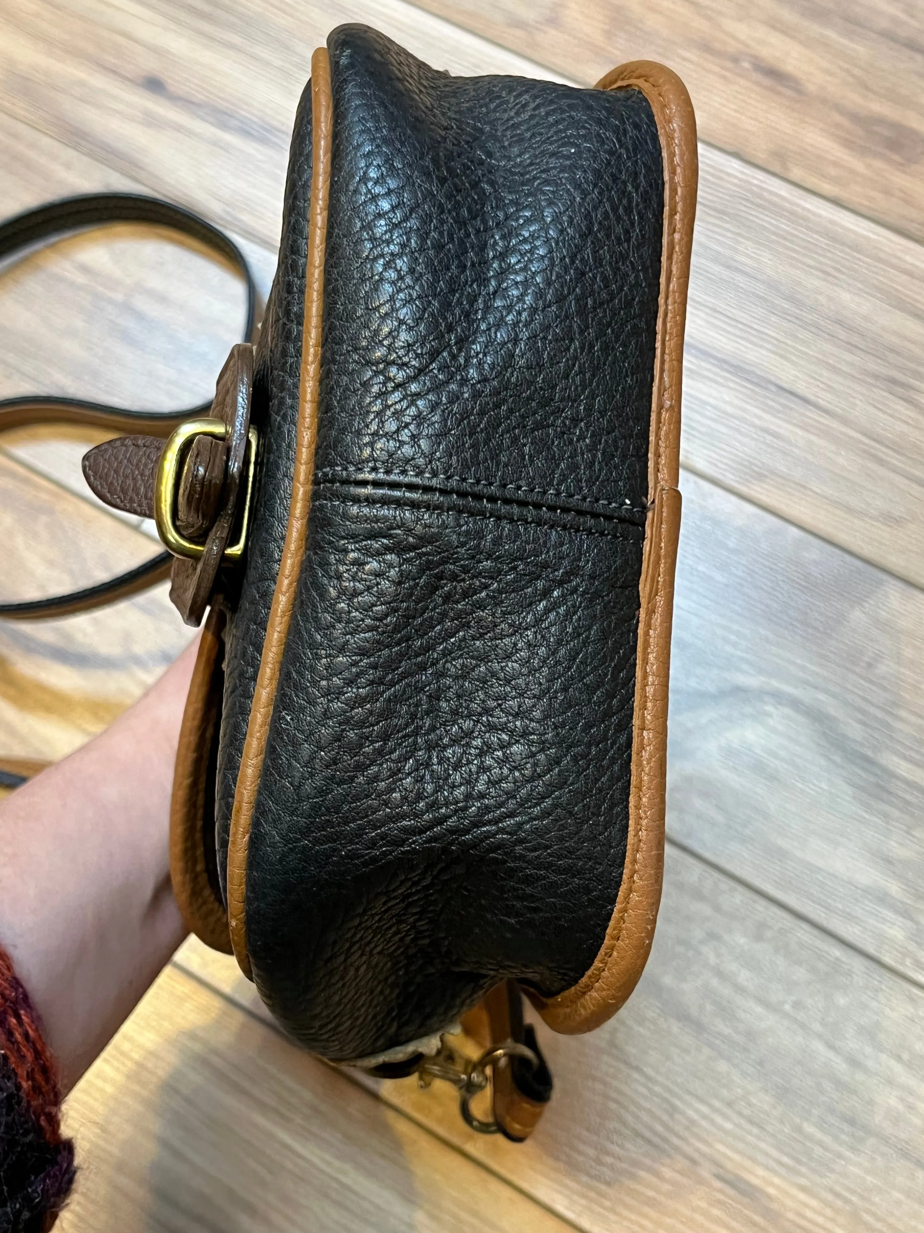 Dooney and Burke Small Navy and Brown Leather Crossbody Bag SOLD
