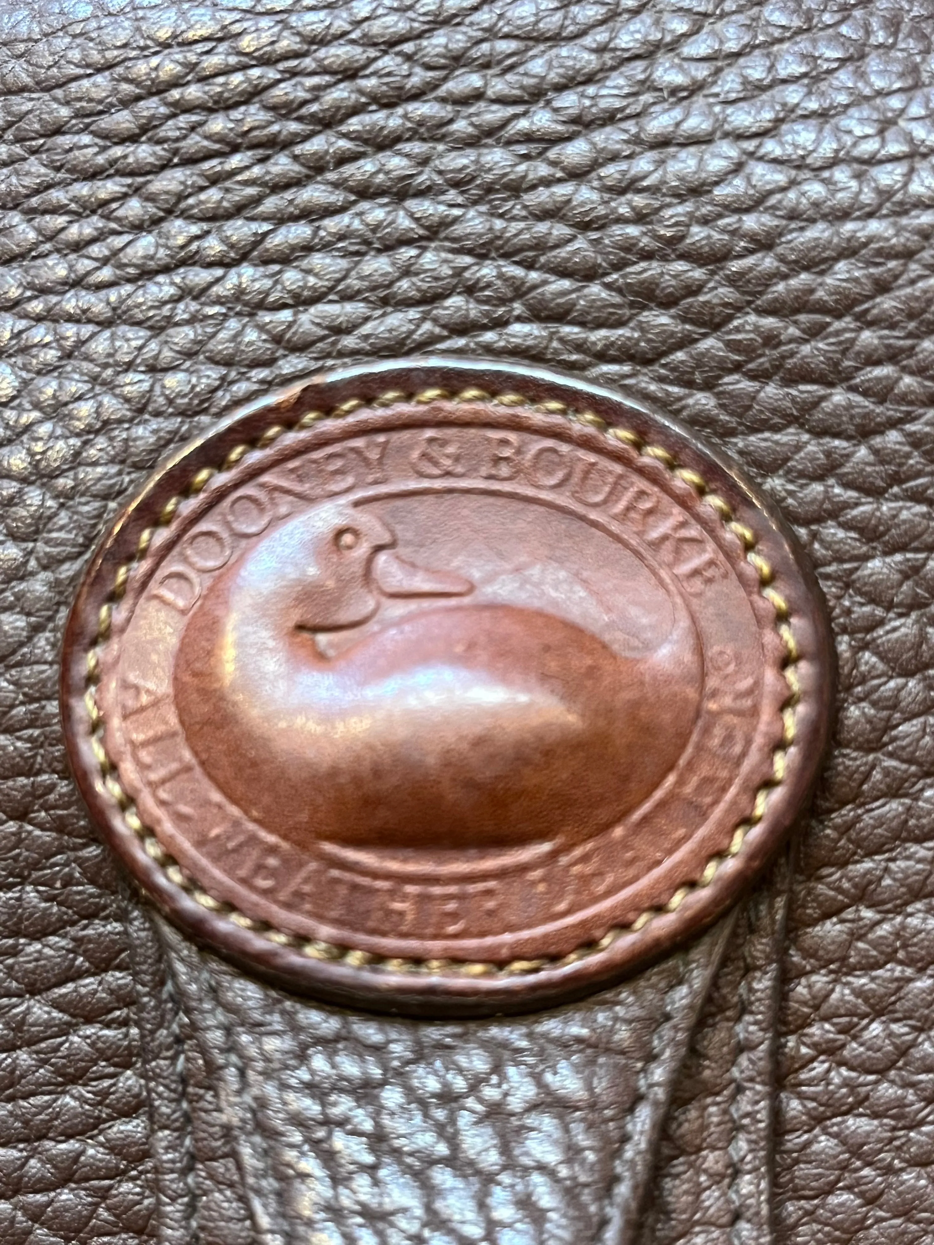 Dooney and Burke Small Navy and Brown Leather Crossbody Bag SOLD