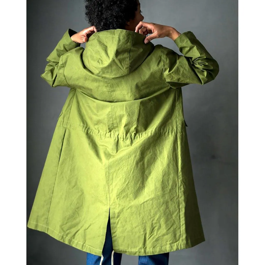 Dry Organic Cotton Oilskin - Meadow Grass - 1/2 meter