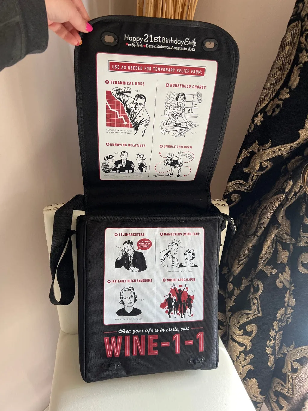 Emergency WINE-1-1 Insulated Messenger Bag