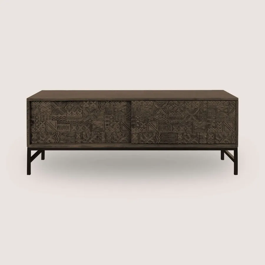 Era Carved Wooden Tv Unit