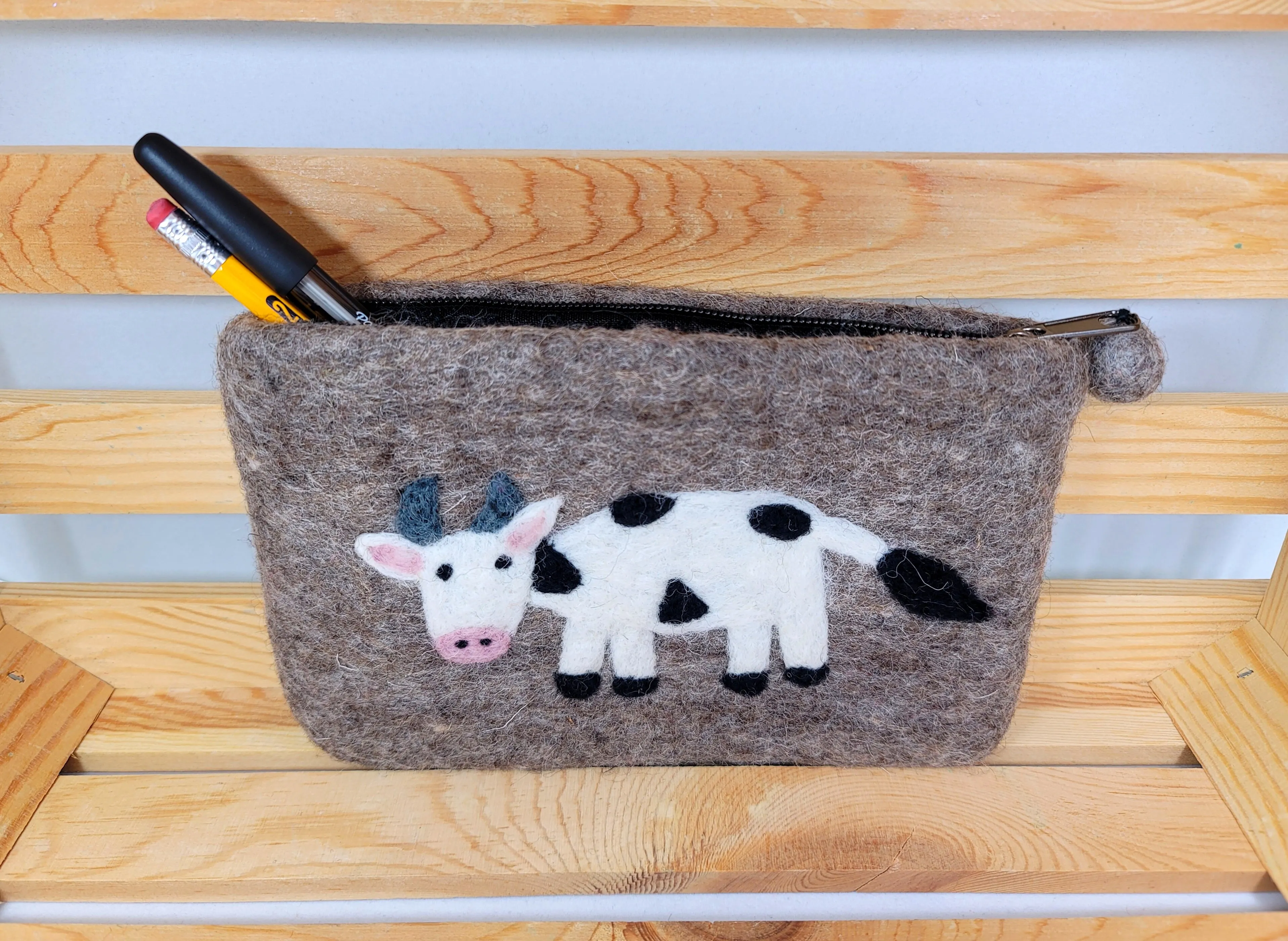 Felt Cow Purse