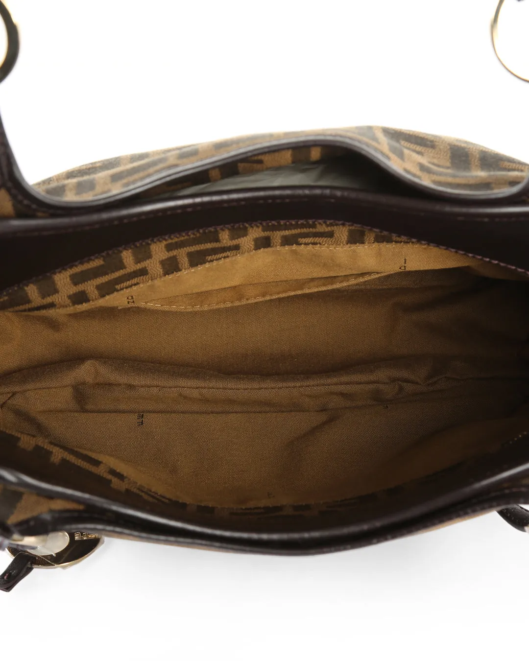 FENDI Brown FF Zucca Canvas & Leather Chef Tote Bag