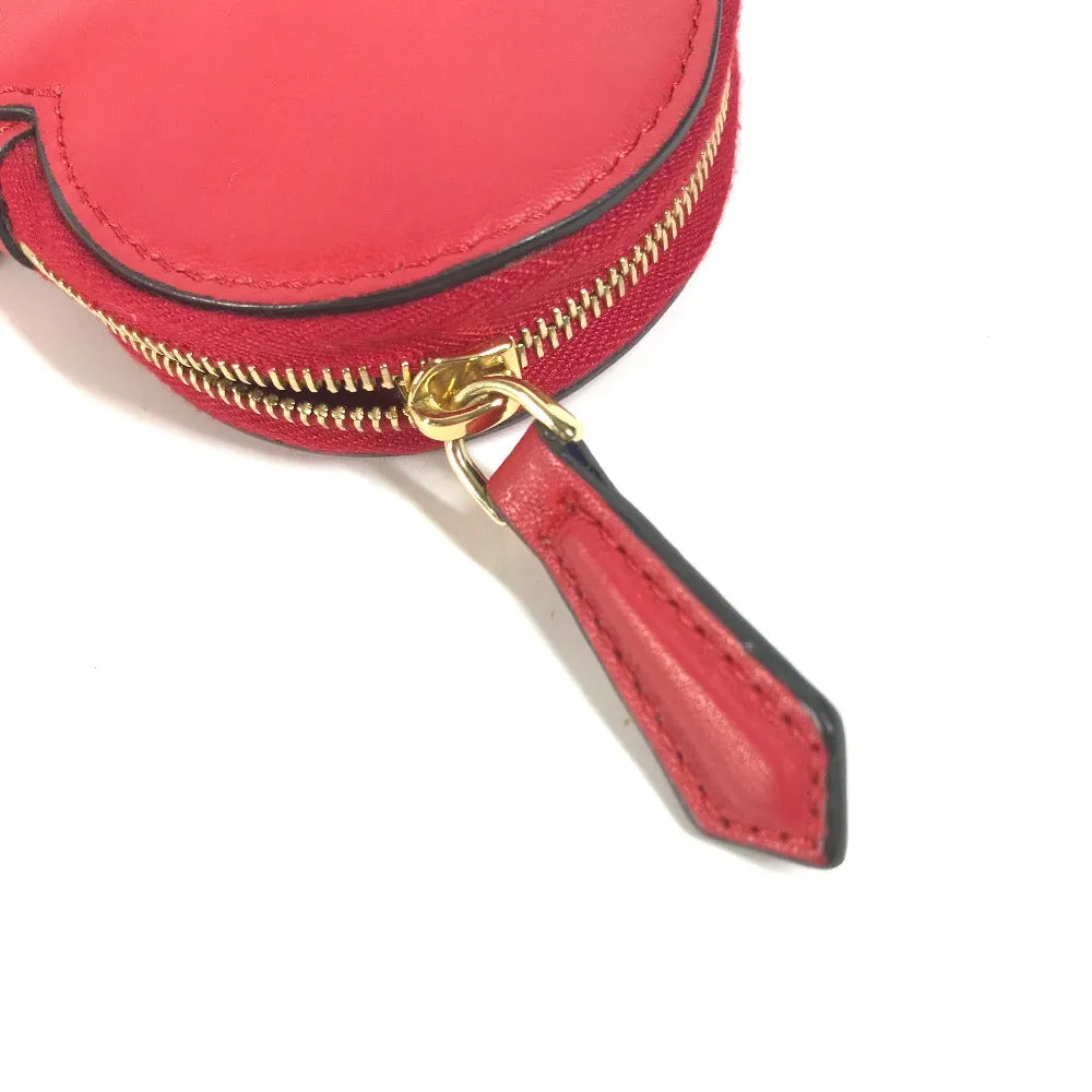FENDI Coin case 8M0467 leather Red heart Women Used