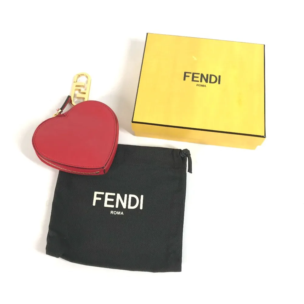 FENDI Coin case 8M0467 leather Red heart Women Used