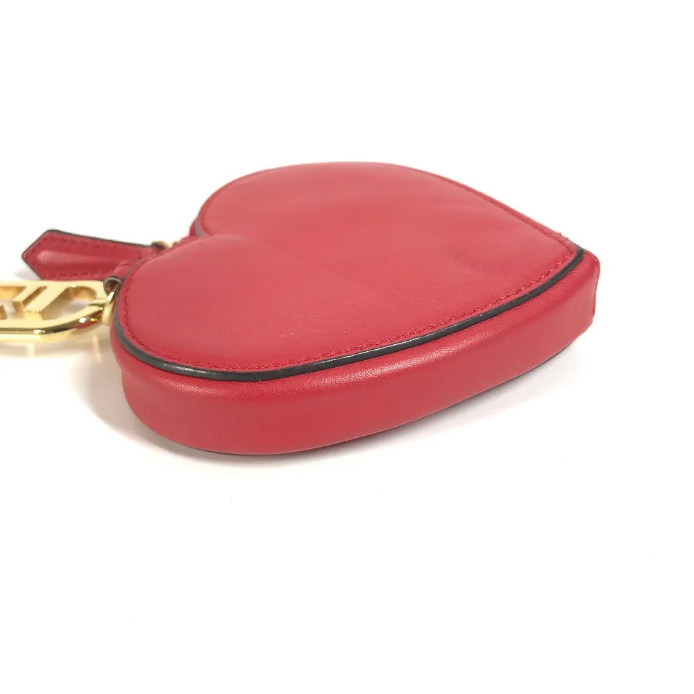 FENDI Coin case 8M0467 leather Red heart Women Used