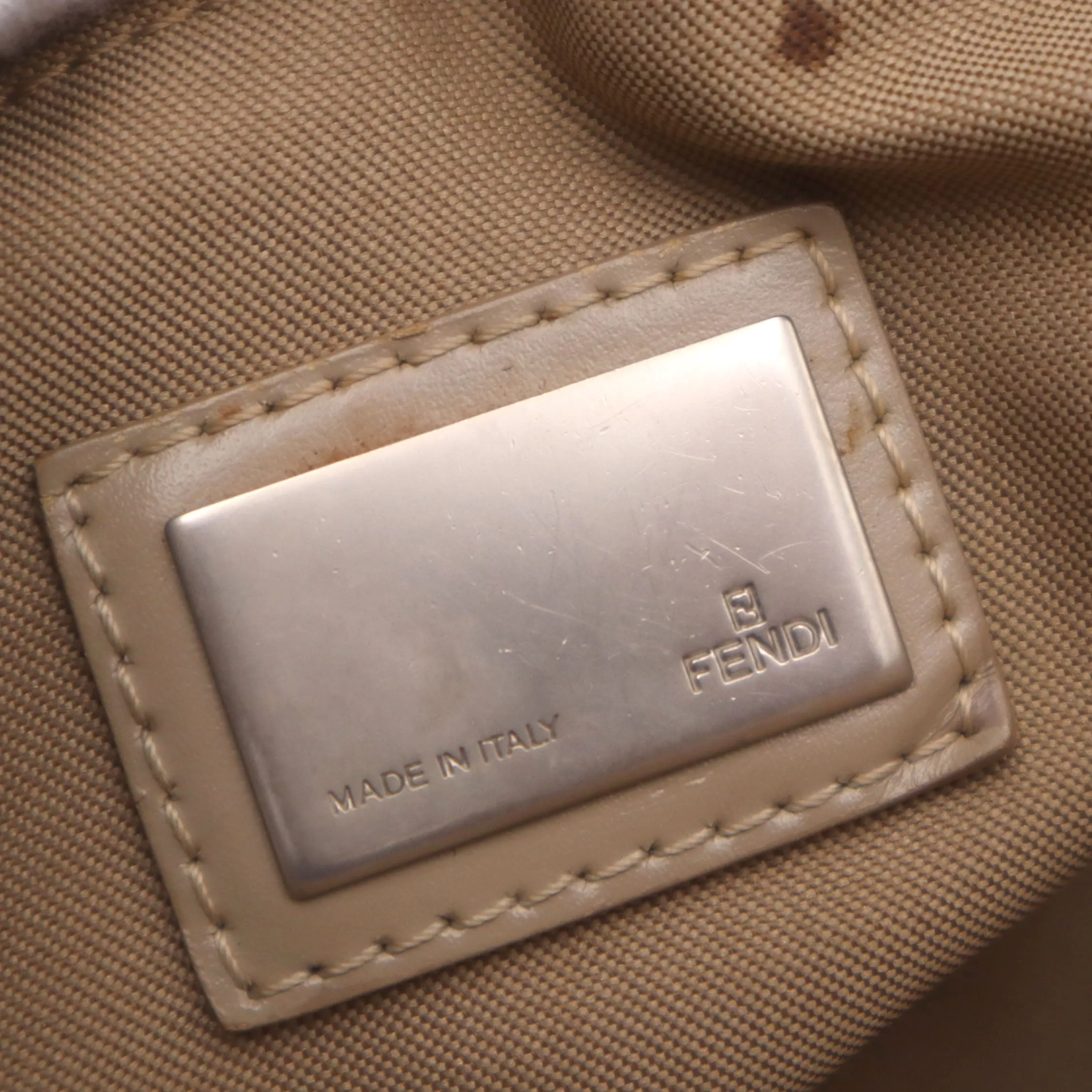 Fendi Zucchino Canvas Vitello Tote Bag
