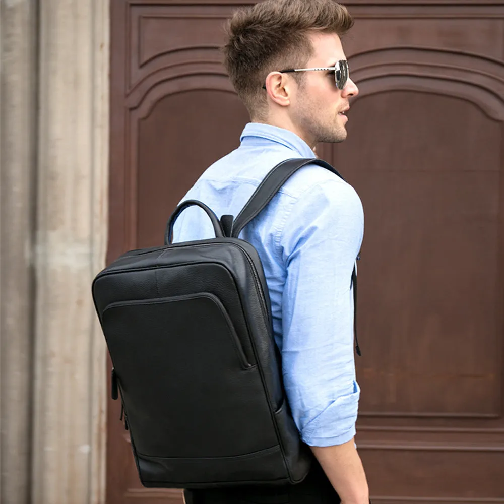 Genuine Cowhide Leather Business Backpack for Men 8110