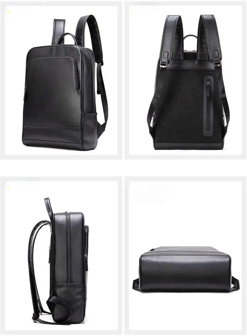Genuine Cowhide Leather Business Backpack for Men 8110
