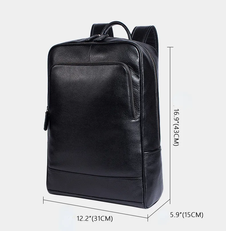 Genuine Cowhide Leather Business Backpack for Men 8110