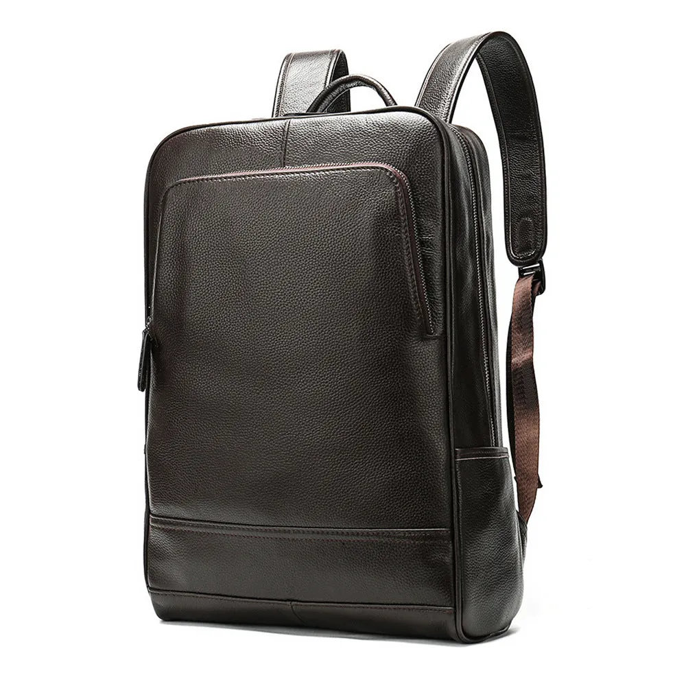 Genuine Cowhide Leather Business Backpack for Men 8110