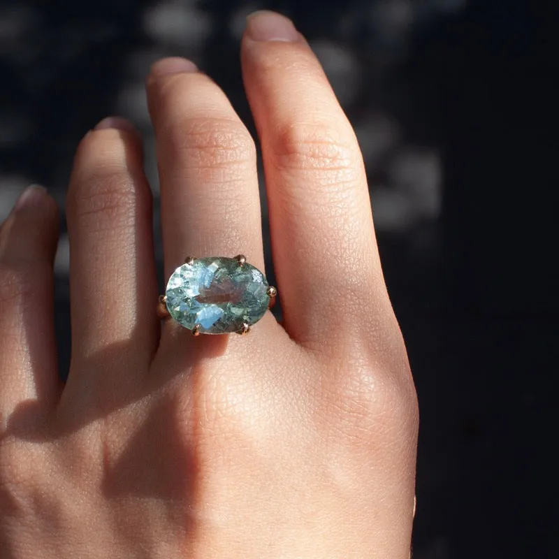 Gigi Ring, Large Aquamarine, 9kt Yellow Gold