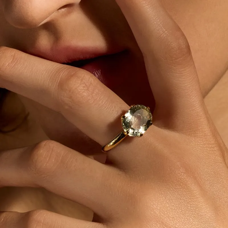 Gigi Ring, Prasiolite, 9kt Yellow Gold