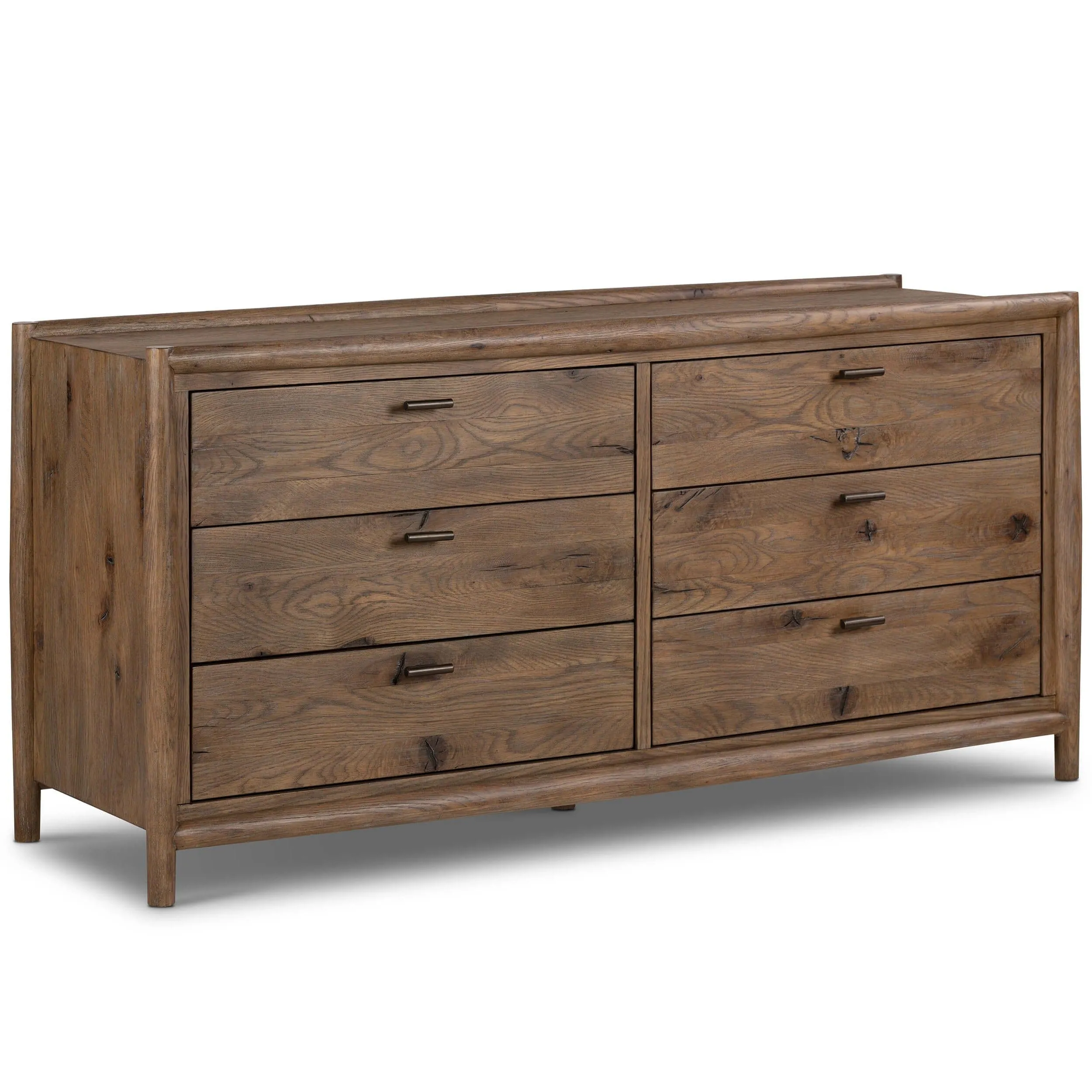 Glenview 6 Drawer Dresser, Weathered Oak