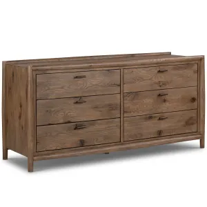 Glenview 6 Drawer Dresser, Weathered Oak