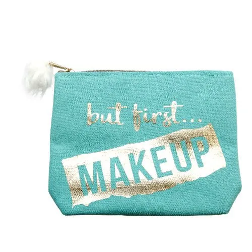 Gold Lettering Makeup Bag