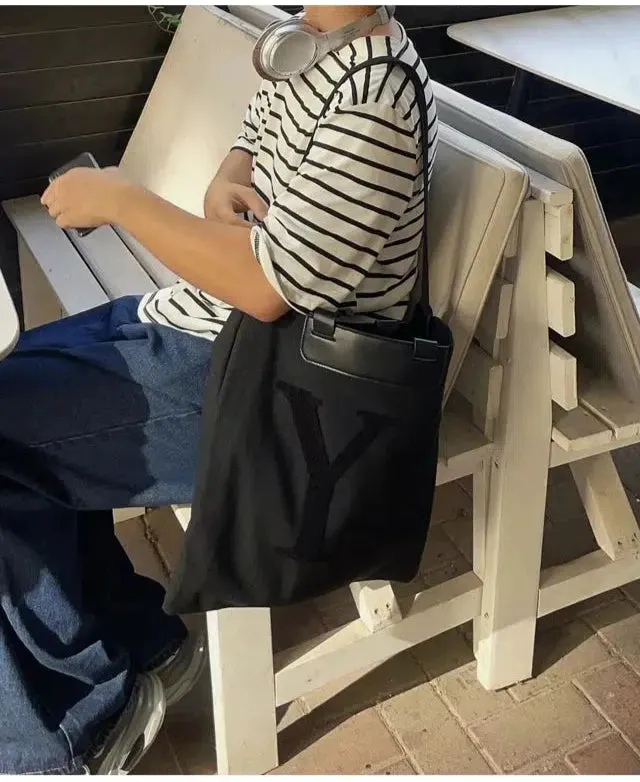 Graphic Logo Canvas Tote Bag