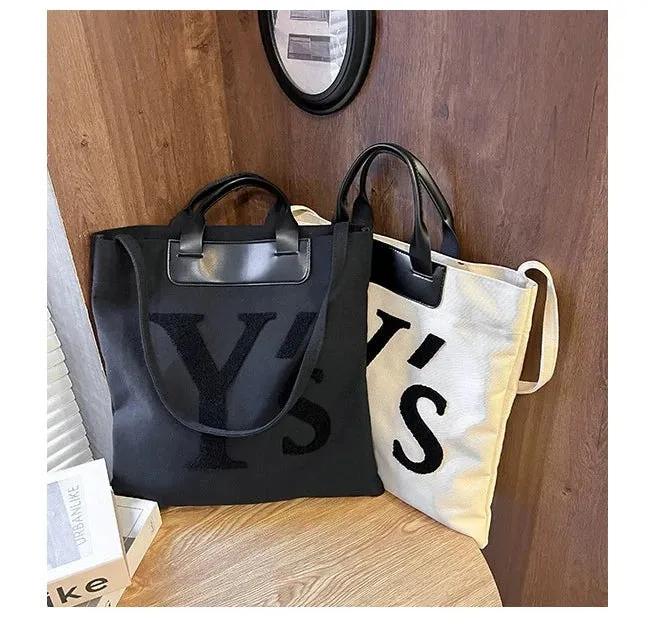 Graphic Logo Canvas Tote Bag