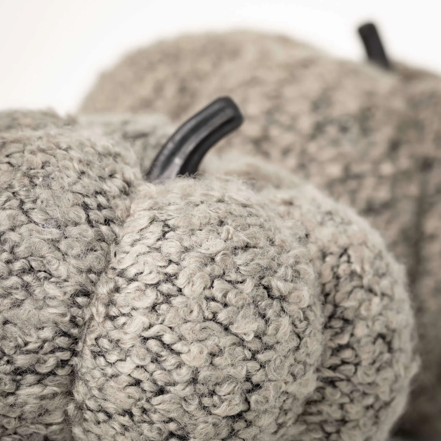 Gray Boucle Fall Pumpkin Set