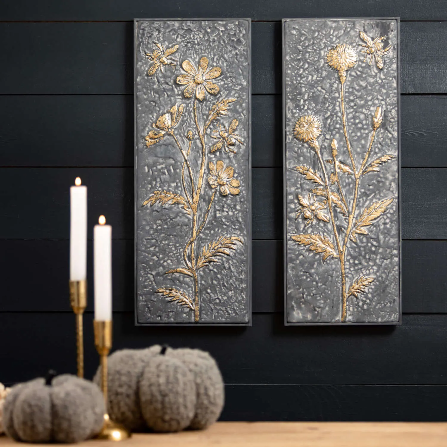 Gray Boucle Fall Pumpkin Set