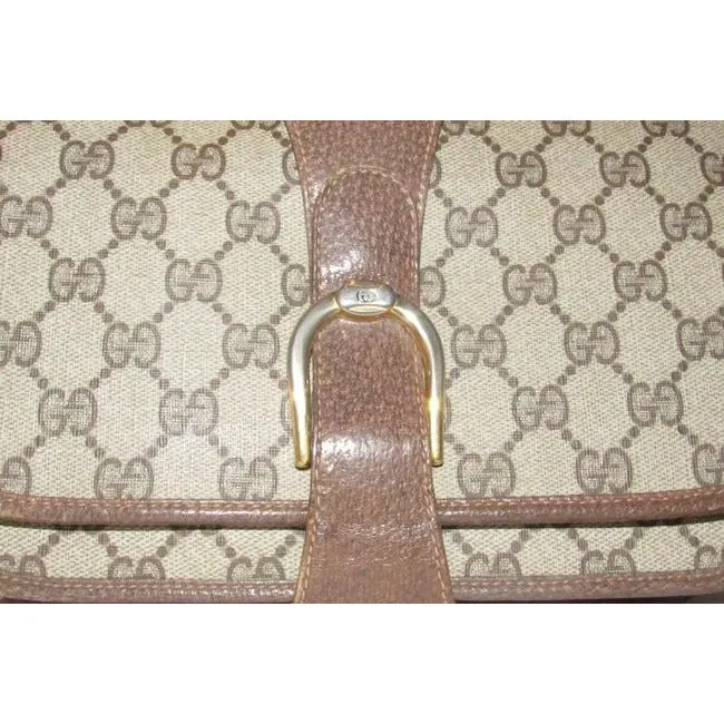 Gucci Horsebit Vintage Accessory Collection Brown Large G Logo Print