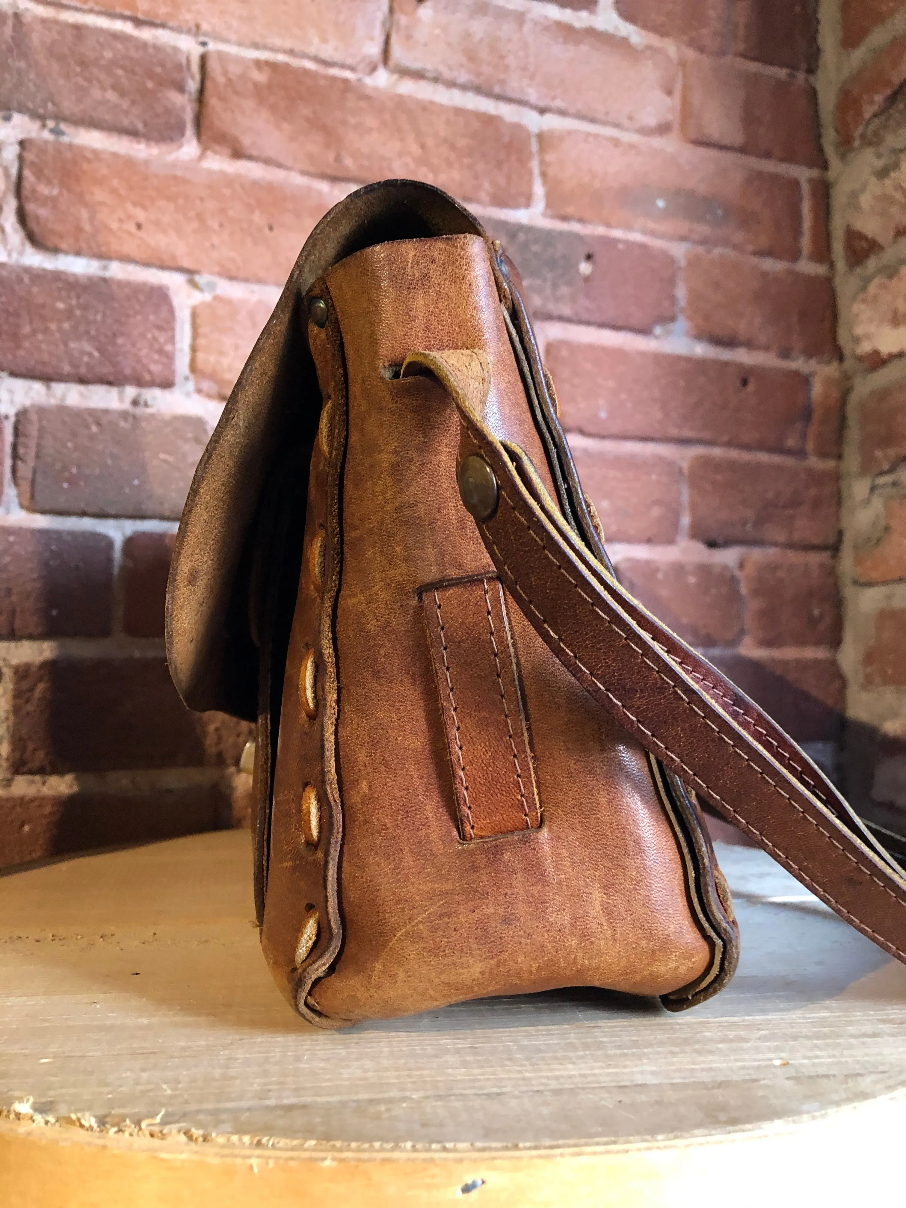 Hand Tooled Leather Saddle Bag, SOLD